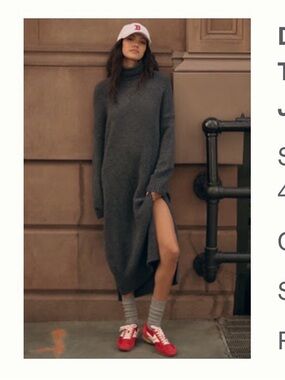 Anthropologie Cozy Charcoal Turtleneck Sweater Dress - Women